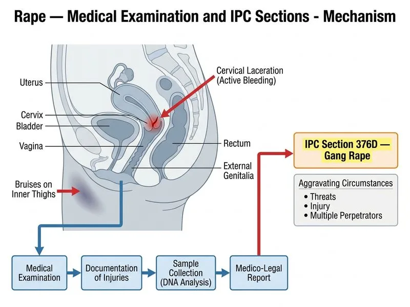 Rape — Medical Examination and IPC Sections diagram