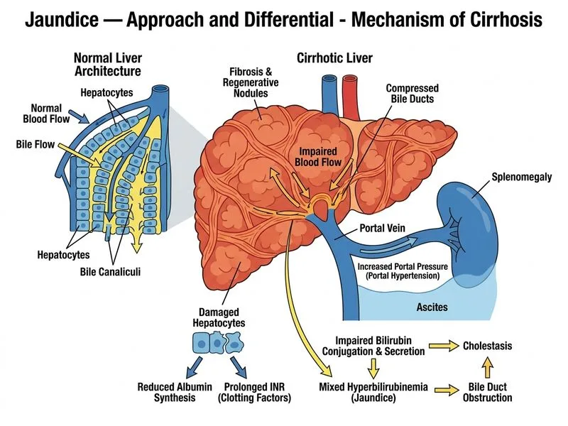 Jaundice — Approach and Differential diagram