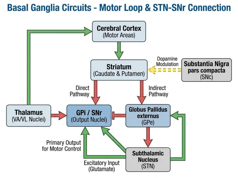 Basal Ganglia Circuits diagram
