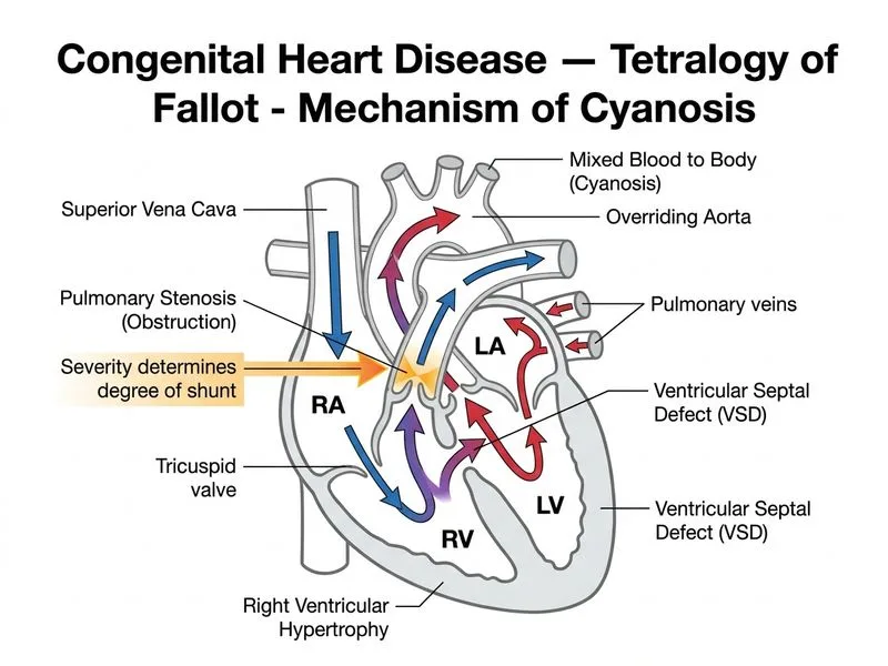 Congenital Heart Disease — Tetralogy of Fallot diagram