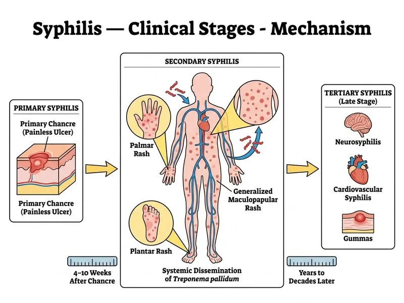Syphilis — Clinical Stages diagram
