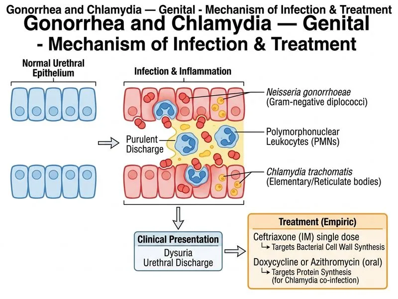 Gonorrhea and Chlamydia — Genital diagram