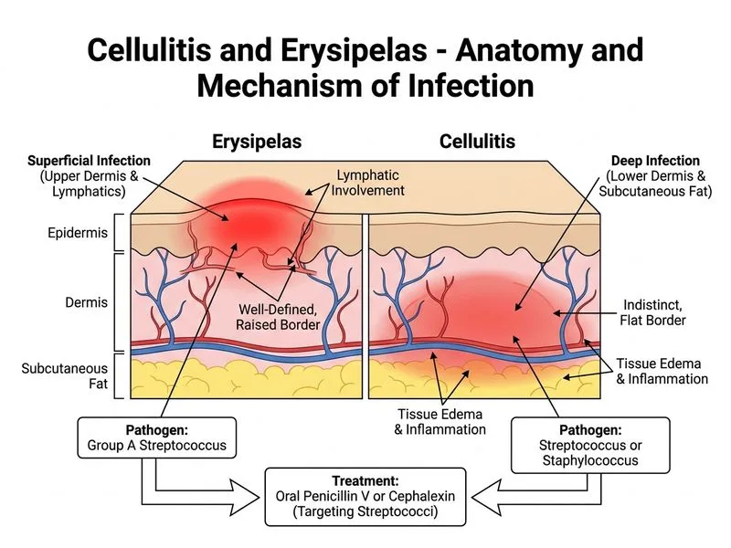 Cellulitis and Erysipelas diagram