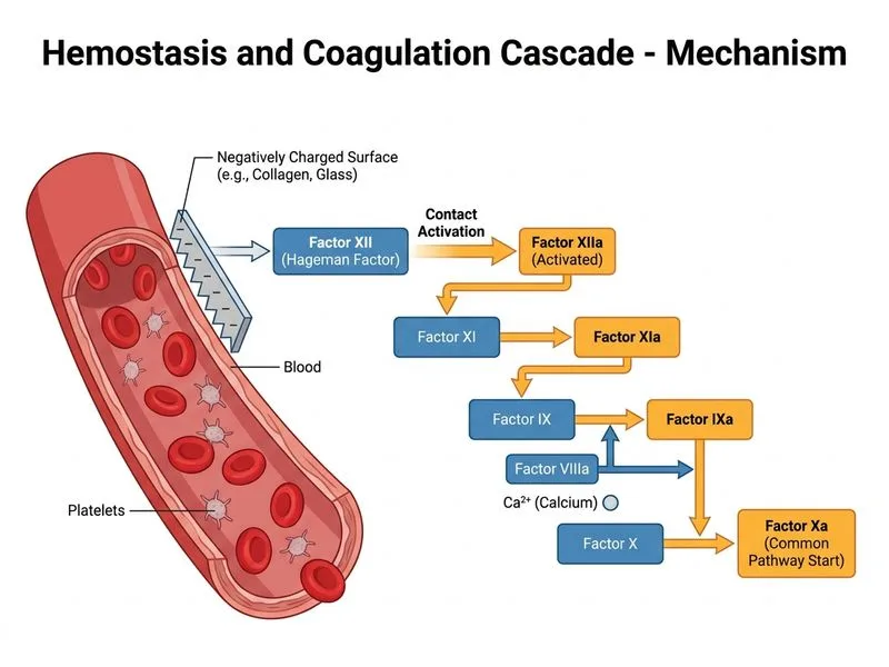 Hemostasis and Coagulation Cascade diagram