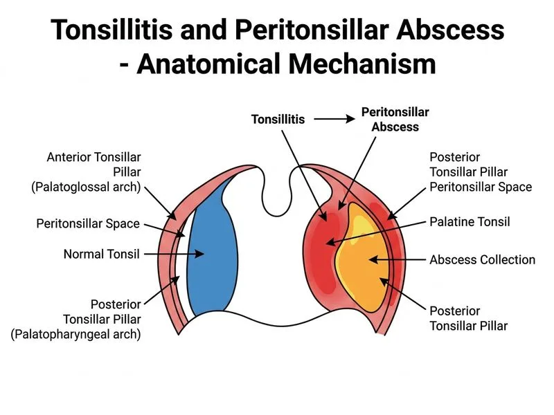 Tonsillitis and Peritonsillar Abscess diagram