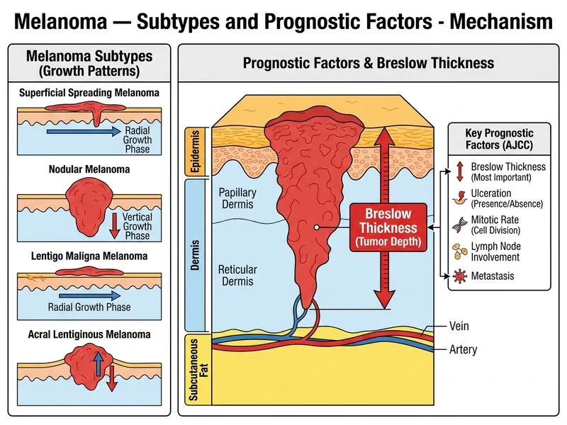 Melanoma — Subtypes and Prognostic Factors diagram