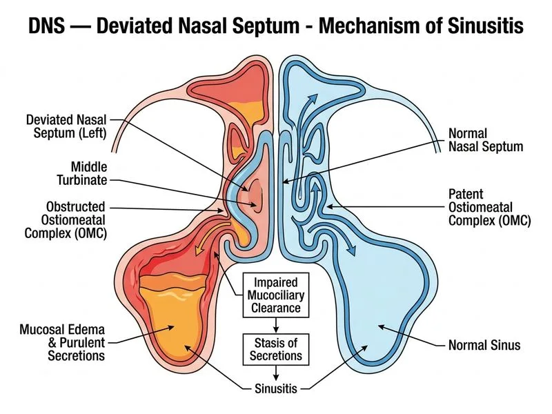 DNS — Deviated Nasal Septum diagram