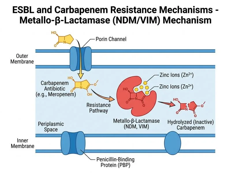 ESBL and Carbapenem Resistance Mechanisms diagram