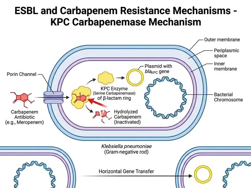 ESBL and Carbapenem Resistance Mechanisms diagram