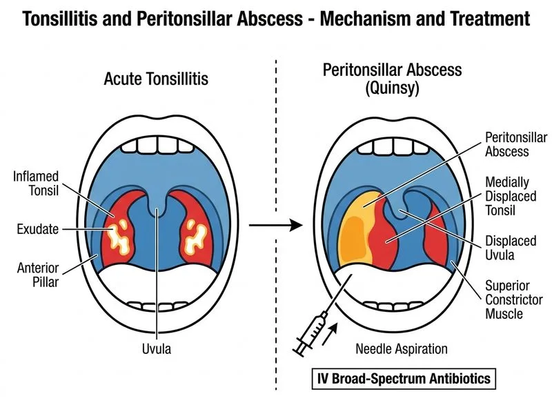 Tonsillitis and Peritonsillar Abscess diagram