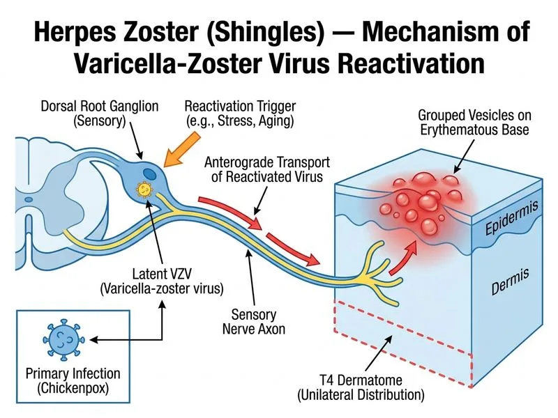Herpes Simplex and Zoster — Skin diagram
