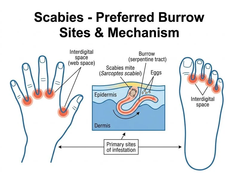 Scabies diagram