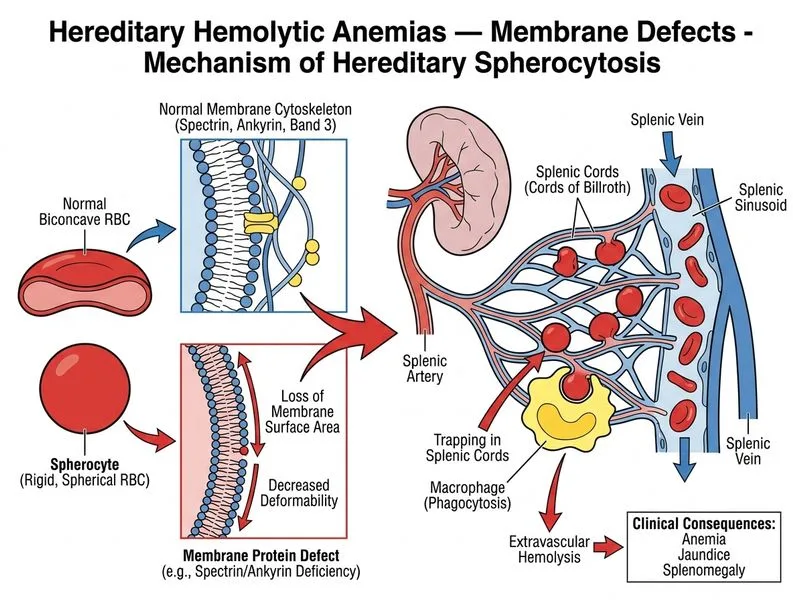 Hereditary Hemolytic Anemias — Membrane Defects diagram