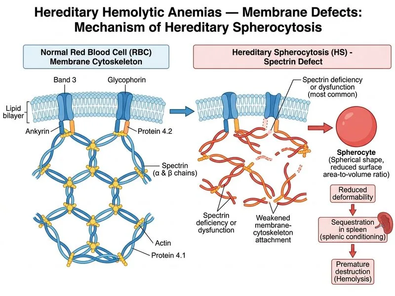 Hereditary Hemolytic Anemias — Membrane Defects diagram