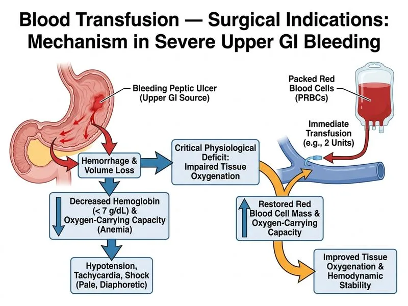 Blood Transfusion — Surgical Indications diagram
