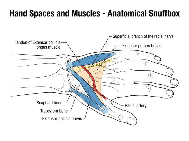 Hand Spaces and Muscles diagram