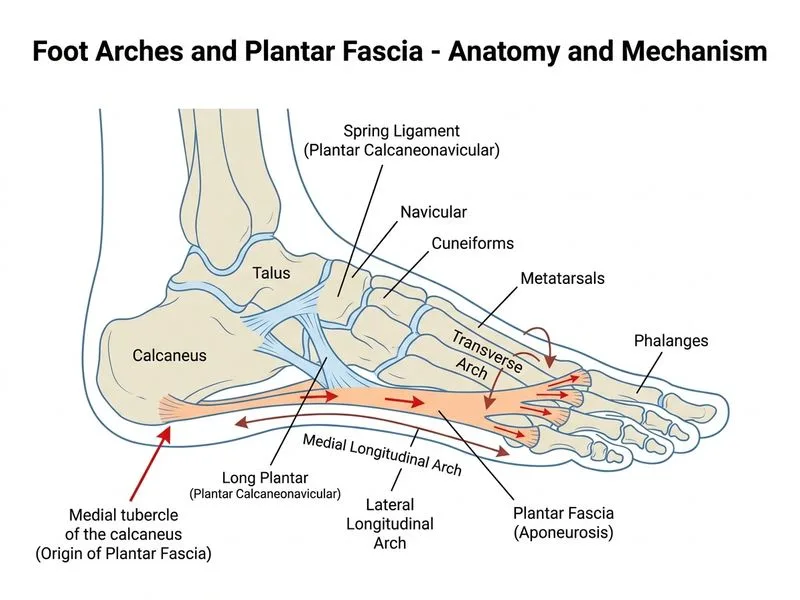 Foot Arches and Plantar Fascia diagram