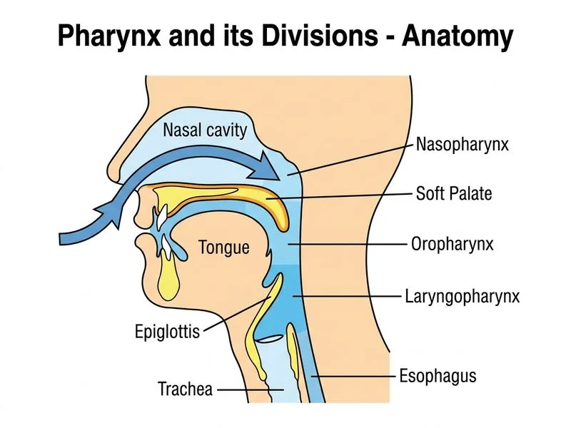 Pharynx and its Divisions diagram