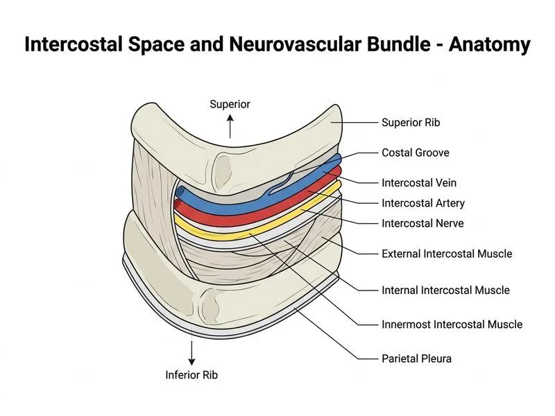 Intercostal Space and Neurovascular Bundle diagram