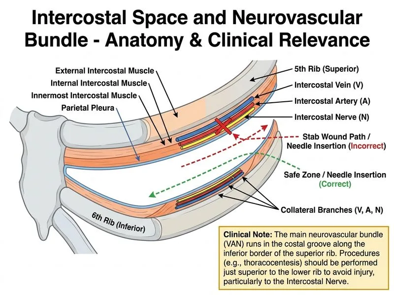 Intercostal Space and Neurovascular Bundle diagram