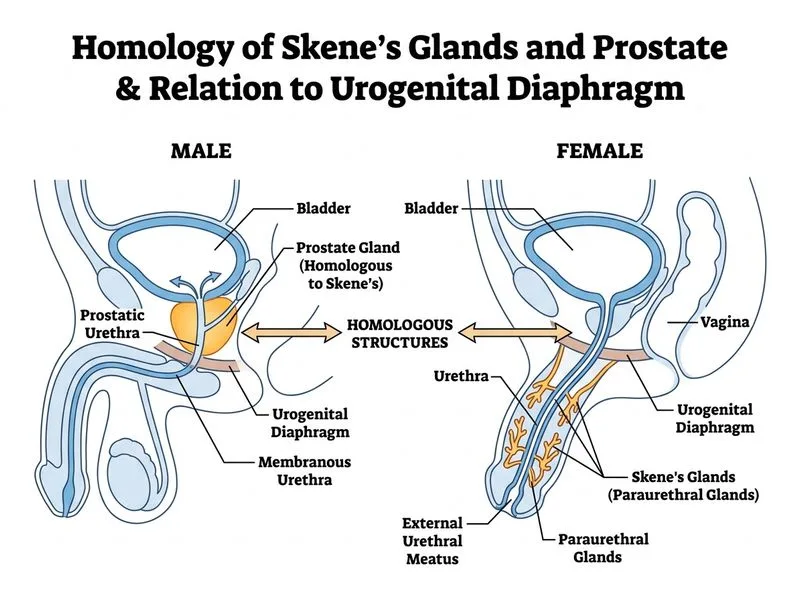 Male and Female Pelvic Organs diagram