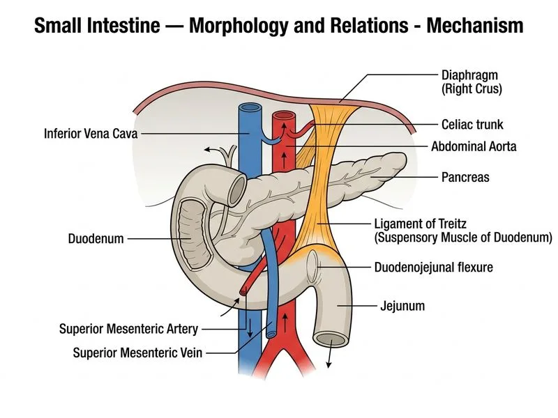 Small Intestine — Morphology and Relations diagram