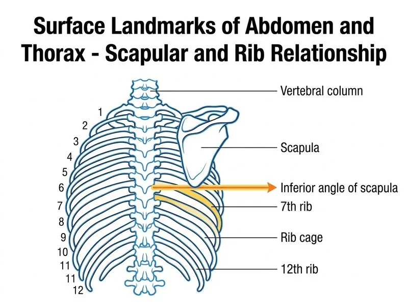 Surface Landmarks of Abdomen and Thorax diagram
