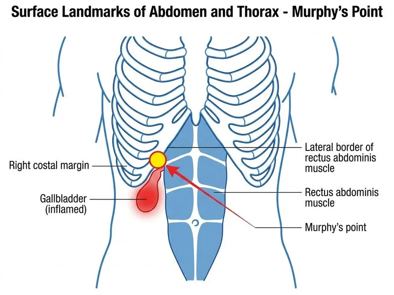 Surface Landmarks of Abdomen and Thorax diagram