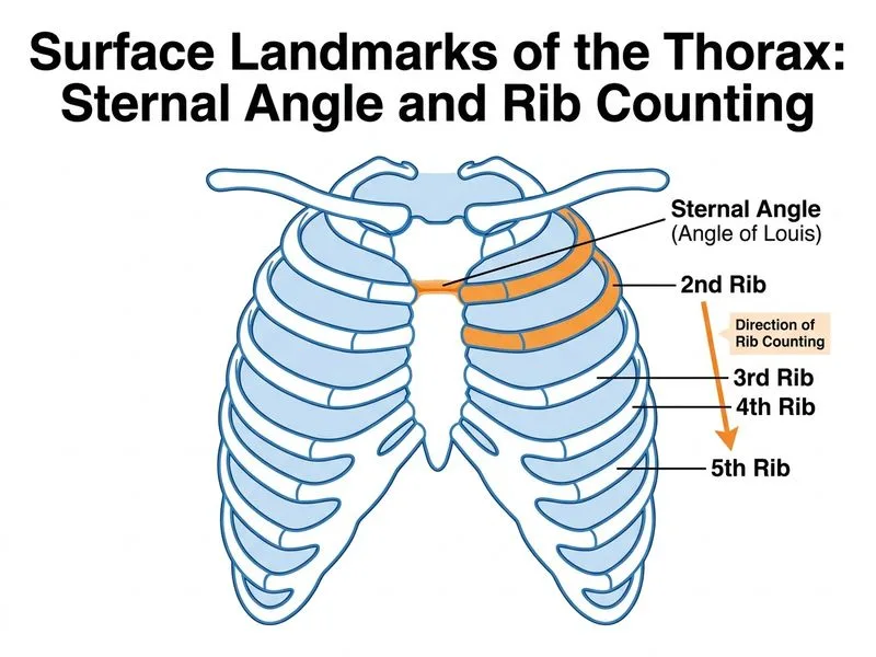Surface Landmarks of Abdomen and Thorax diagram