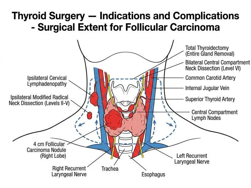 Thyroid Surgery — Indications and Complications diagram