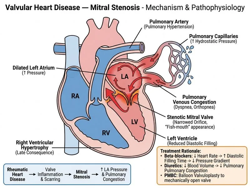 Valvular Heart Disease — Mitral Stenosis diagram