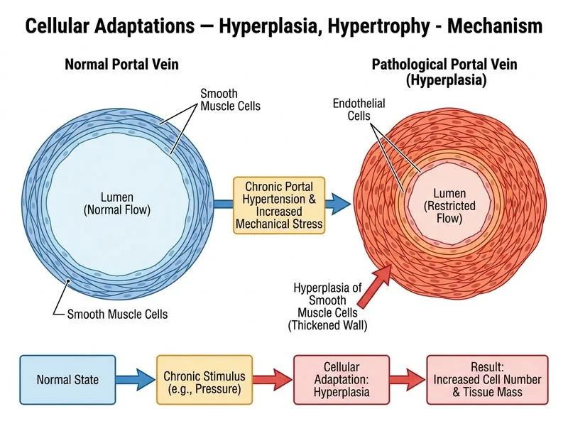 Cellular Adaptations — Hyperplasia, Hypertrophy diagram