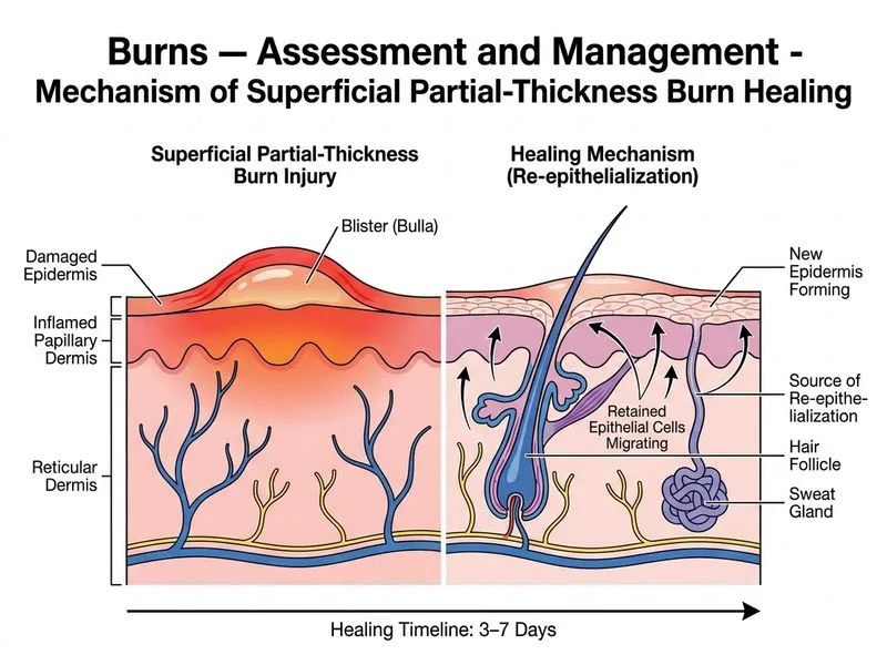 Burns — Assessment and Management diagram