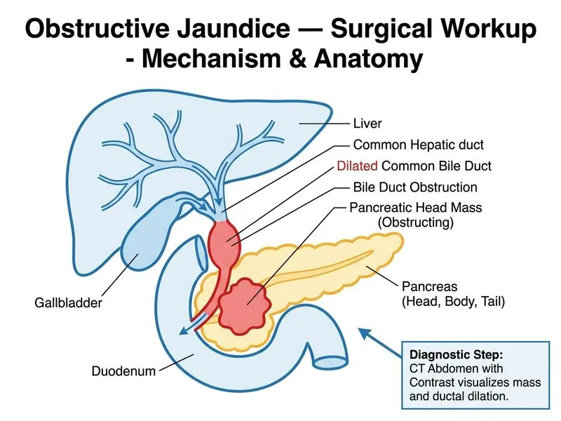 Obstructive Jaundice — Surgical Workup diagram
