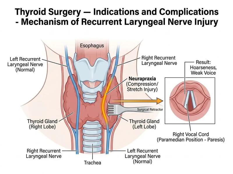 Thyroid Surgery — Indications and Complications diagram