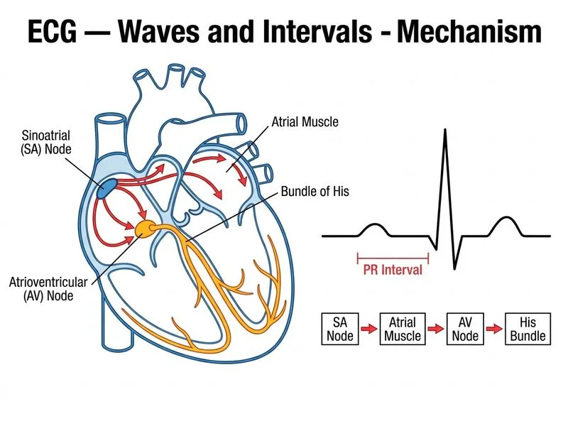 ECG — Waves and Intervals diagram