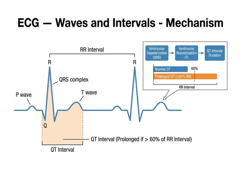 ECG — Waves and Intervals diagram