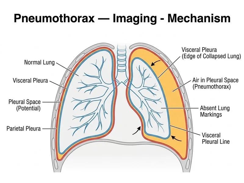 Pneumothorax — Imaging diagram