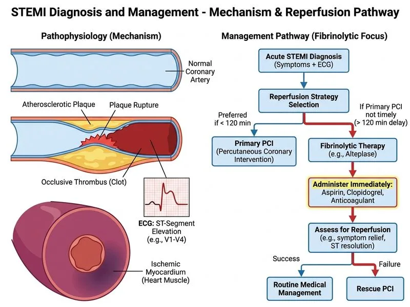 STEMI Diagnosis and Management diagram