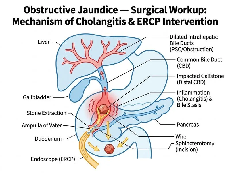 Obstructive Jaundice — Surgical Workup diagram