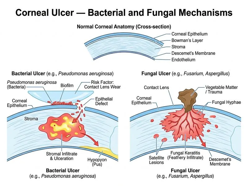 Corneal Ulcer — Bacterial and Fungal diagram