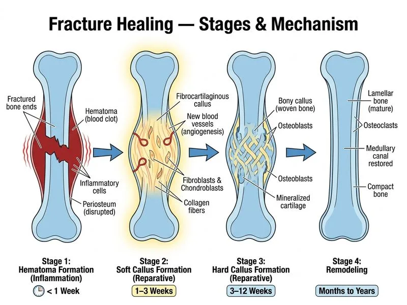 Fracture Healing — Stages diagram