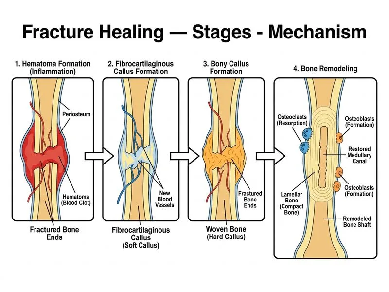 Fracture Healing — Stages diagram
