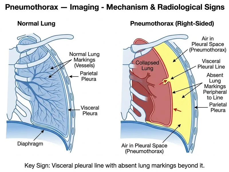 Pneumothorax — Imaging diagram