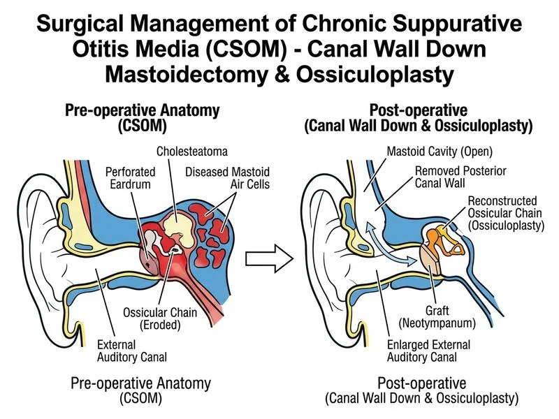 Chronic Suppurative Otitis Media diagram