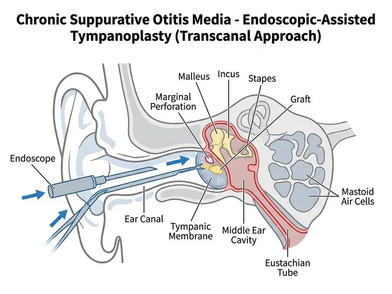 Chronic Suppurative Otitis Media diagram