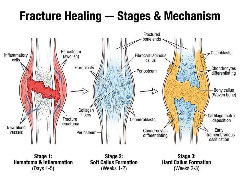 Fracture Healing — Stages diagram