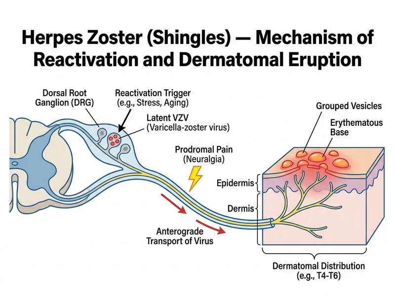 Herpes Simplex and Zoster — Skin diagram