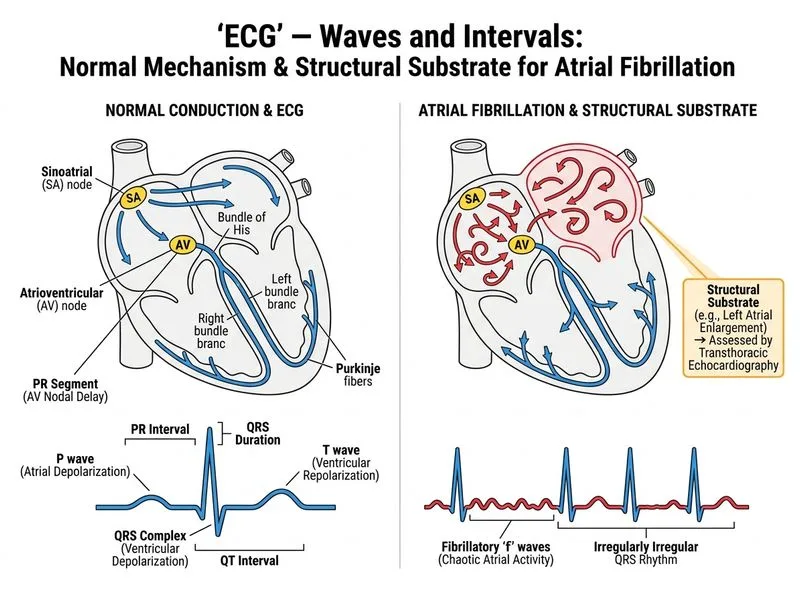 ECG — Waves and Intervals diagram