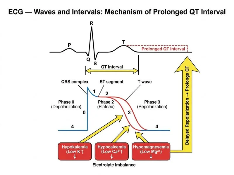 ECG — Waves and Intervals diagram